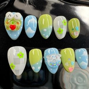 017 handmade press on nails size XS